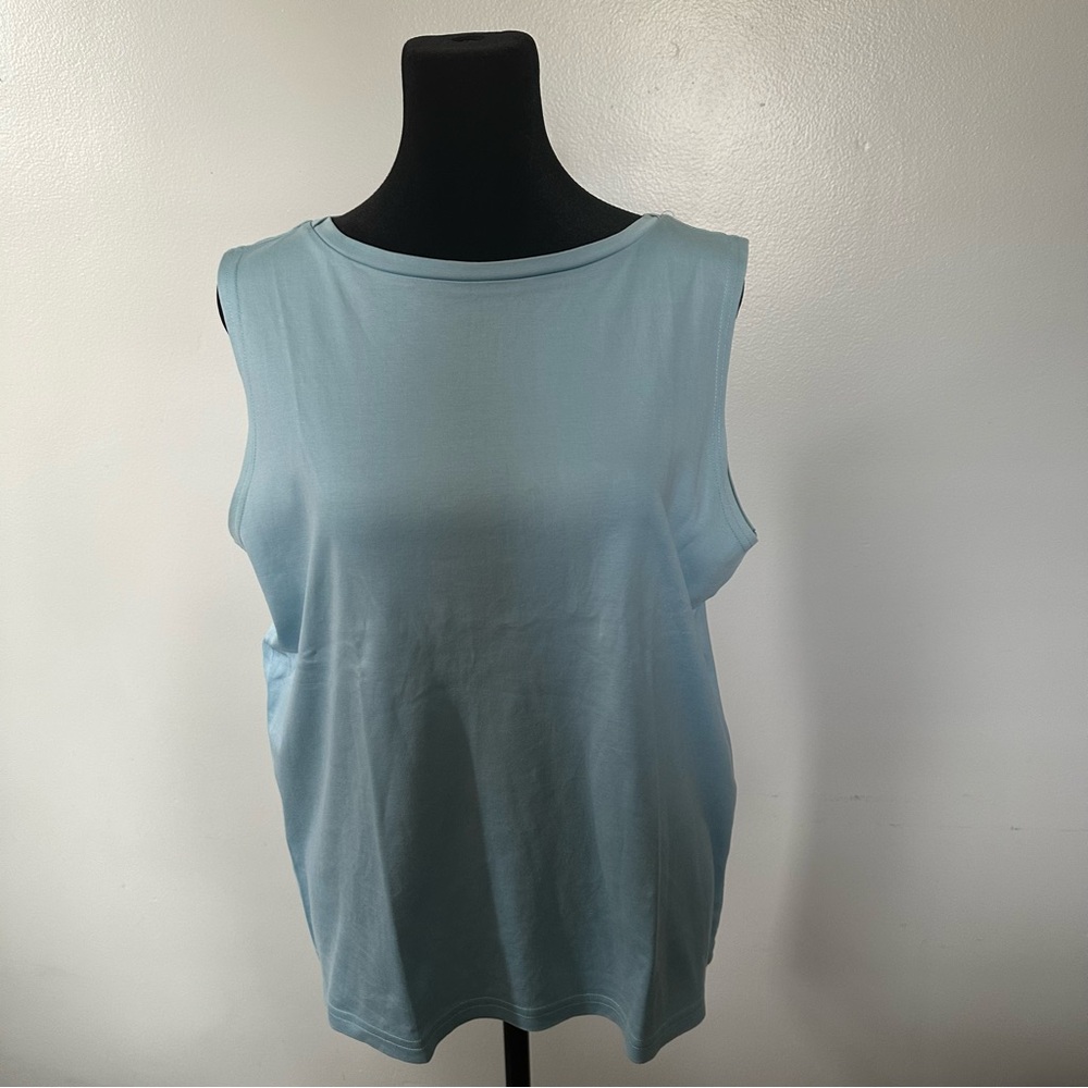 Talbots Blue Tank Tee Relaxed Fit Sleeveless